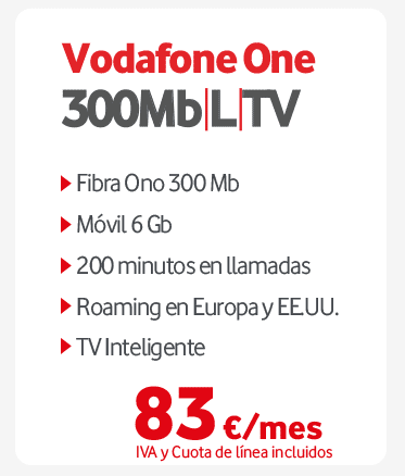 Vodafone One 300Mb L con TV