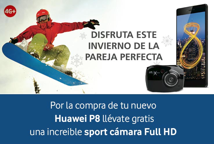 Por la compra de tu Huawei P8 llévate gratis una increible sport cámara Full HD