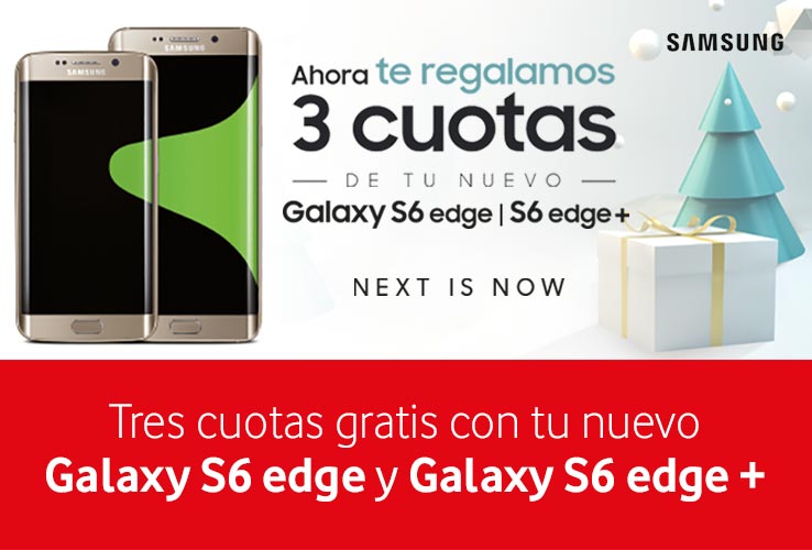 Tres cuotas gratis con tu nuevo Samsung Galaxy S6 edge y edge+